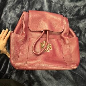Elegant Burgundy Leather Backpack